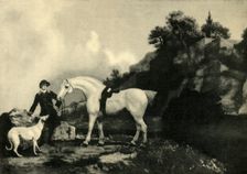 Gentleman Holding a White Horse (1941). Creator: Unknown