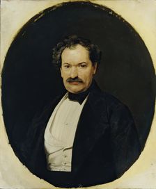 Gentleman in a black skirt with a white vest, 1841. Creator: Ferdinand Georg Waldmuller