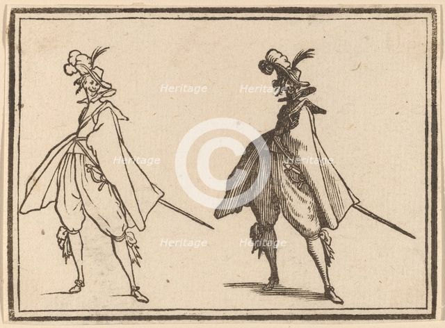 Gentleman in a Large Mantle, Front View, 1621. Creator: Edouard Eckman.