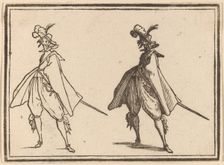Gentleman in a Large Mantle, Front View, 1621. Creator: Edouard Eckman