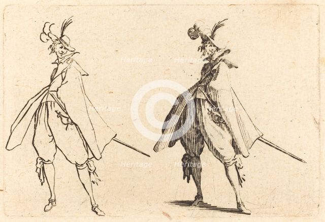 Gentleman in Large Mantle, Front View, c. 1622. Creator: Jacques Callot.