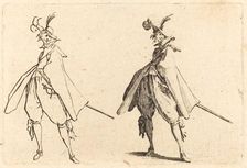 Gentleman in Large Mantle, Front View, c. 1622. Creator: Jacques Callot