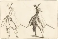 Gentleman in Large Mantle, Front View, c. 1622. Creator: Jacques Callot