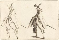 Gentleman in Large Mantle, Front View, c. 1622. Creator: Jacques Callot