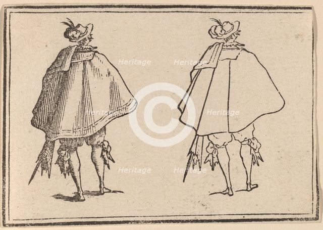 Gentleman in Large Mantle, Seen from Behind, 1621. Creator: Edouard Eckman.
