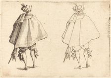 Gentleman in Large Mantle, Seen from Behind, c. 1617. Creator: Jacques Callot