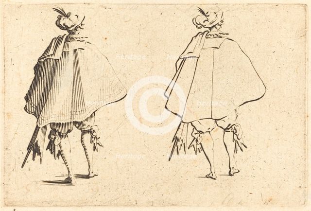 Gentleman in Large Mantle, Seen from Behind, c. 1622. Creator: Jacques Callot.