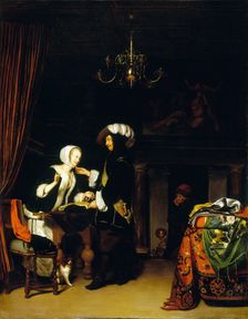 Gentleman in the shop, after Frans van Mieris, c.1660. Creator: Unknown