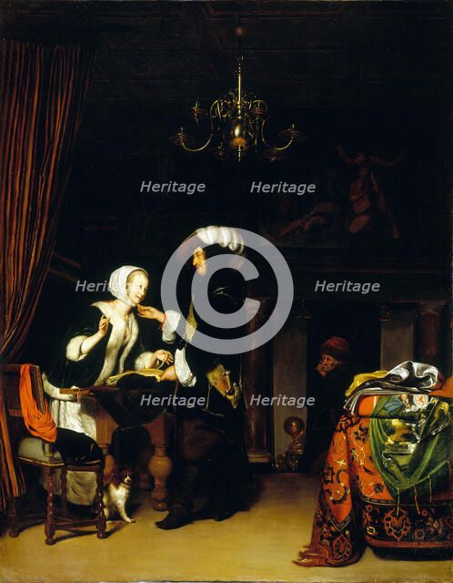 Gentleman in the shop, after Frans van Mieris, c.1660. Creator: Unknown.