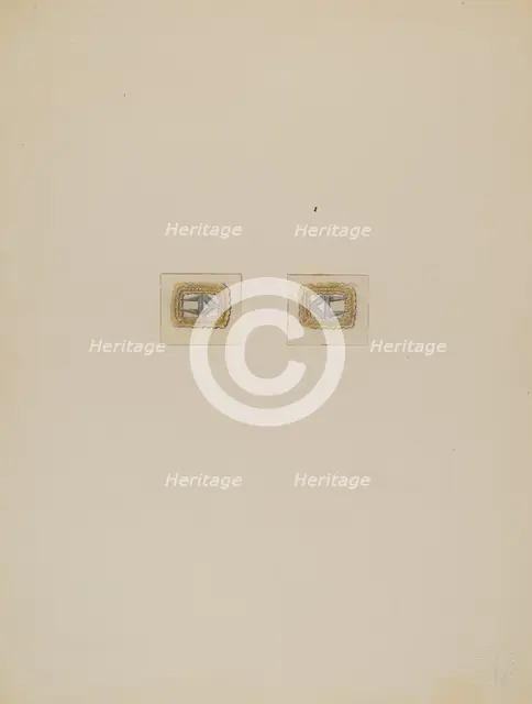 Gentleman's Stock Buckles, c. 1936. Creator: Charles Criswell.