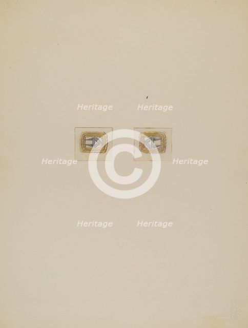 Gentleman's Stock Buckles, c. 1936. Creator: Charles Criswell.
