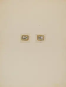 Gentleman's Stock Buckles, c. 1936. Creator: Charles Criswell