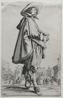 Gentleman Standing in Profile with Clasped Hands. Creator: Jacques Callot (French, 1592-1635)