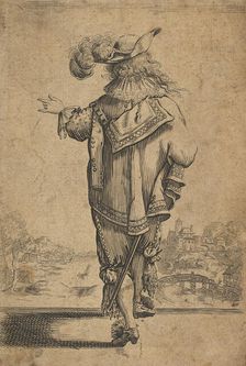Gentleman Seen from the Back Indicating a Landscape, after 1629. Creator: Unknown