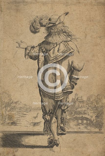 Gentleman Seen from the Back Indicating a Landscape, after 1629. Creator: Unknown.