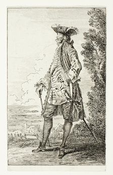 Gentleman, Side View with Hat, n.d. Creator: Jean-Antoine Watteau
