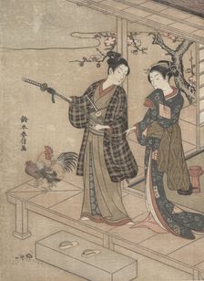 Gentleman Taking Leave of His Lady on a Veranda. Creator: Suzuki Harunobu