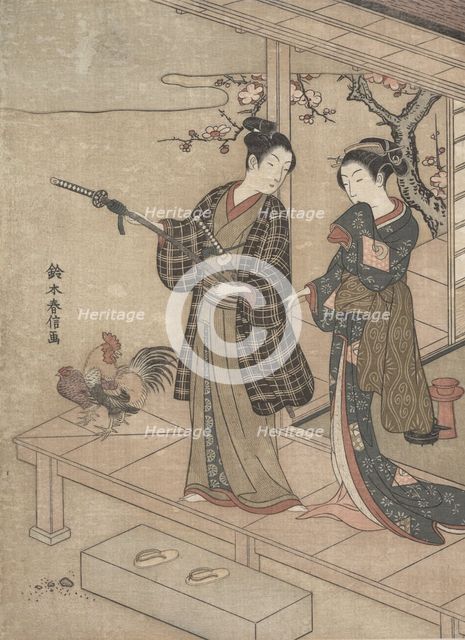 Gentleman Taking Leave of His Lady on a Veranda. Creator: Suzuki Harunobu.