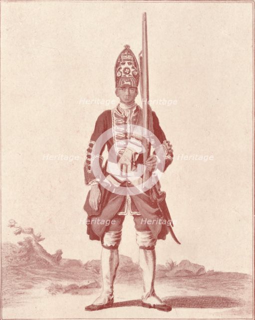 'Gentleman, the 7th (Royal Fusiliers) 1742', 1742 (1909). Artist: Unknown.