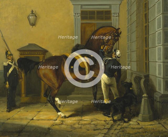 Gentleman, the Favourite Horse of King Carl XV of Sweden, 1854. Creator: Johann Georg Arsenius.