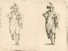Gentleman Viewed from the Front with Hand on Hip, c. 1617. Creator: Jacques Callot