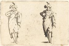 Gentleman Viewed from the Front with Hand on Hip, c. 1622. Creator: Jacques Callot