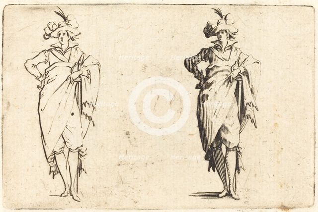Gentleman Viewed from the Front with Hand on Hip, c. 1622. Creator: Jacques Callot.