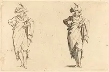 Gentleman Viewed from the Front with Hand on Hip, c. 1622. Creator: Jacques Callot