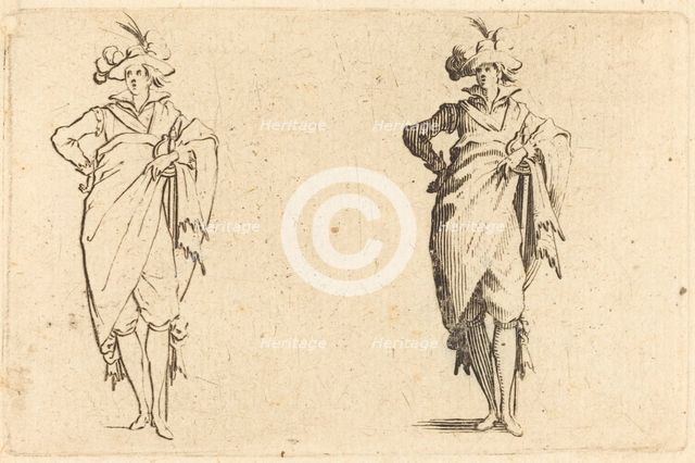 Gentleman Viewed from the Front with Hand on Hip, c. 1622. Creator: Jacques Callot.