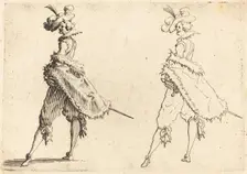 Gentleman Viewed from the Side, c. 1617. Creator: Jacques Callot