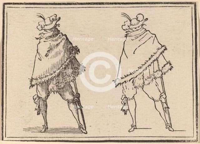Gentleman Wrapped in his Mantle, 1621. Creator: Edouard Eckman.