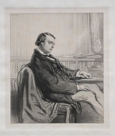 Gentlemen of the Press: Théodore de Banville, 1853. Creator: Paul Gavarni (French, 1804-1866)