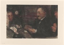 Gentlemen playing cards in cafe, 1875-1934. Creator: Isaac Lazerus Israels