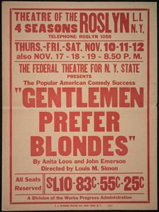 Gentlemen Prefer Blondes, Roslyn, NY, 1938. Creator: Unknown