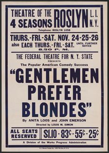 Gentlemen Prefer Blondes, Roslyn, NY, 1938. Creator: Unknown