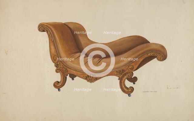 Gentlemen's Smoking Lounge, c. 1942. Creator: Leonard Battee.