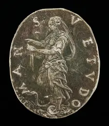Gentleness Standing on a Serpent [reverse]. Creator: Medallist T.R.