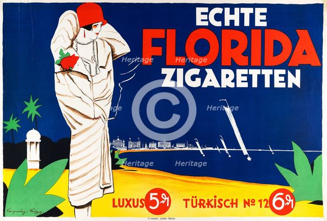 Genuine Florida Cigarettes, 1926. Creator: Langenberg, Hanns (1892-1956).