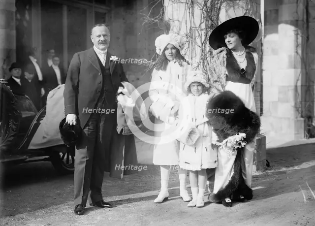 Geo. Gould & family at Helen's wedding, 1913. Creator: Bain News Service.