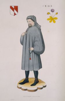 Geoffrey Chaucer, 1402, (1843). Creator: Henry Shaw