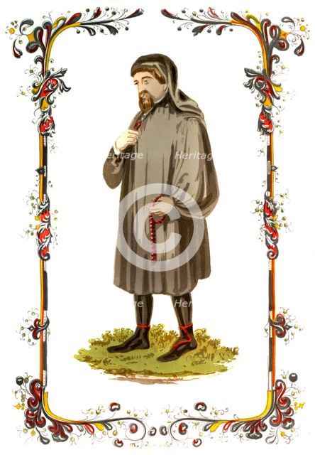 Geoffrey Chaucer, 14th century English author, poet, philosopher, bureaucrat, and diplomat, (c1850). Artist: Unknown