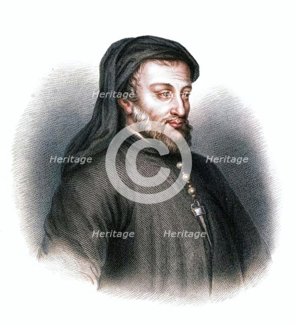 Geoffrey Chaucer, 14th century English author, poet, philosopher, bureaucrat, and diplomat. Creator: S Freeman.