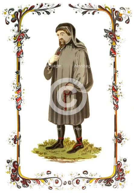 Geoffrey Chaucer, 14th century English author, poet, philosopher, bureaucrat, and diplomat, (c1850). Artist: Unknown