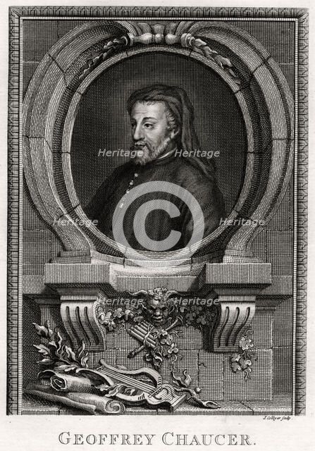 'Geoffrey Chaucer', 1774. Artist: J Collyer