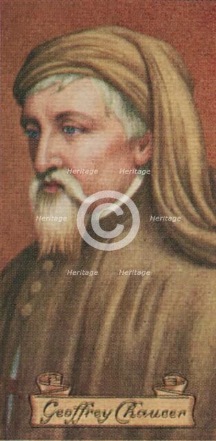 Geoffrey Chaucer, taken from a series of cigarette cards, 1935. Artist: Unknown