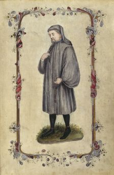 Geoffrey Chaucer, the author. A full length portrait, 1476-77. Creator: Unknown
