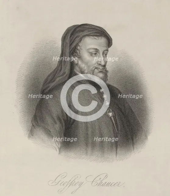 Geoffrey Chaucer, c1380-c1400, (1834-1837). Creator: Samuel Freeman.