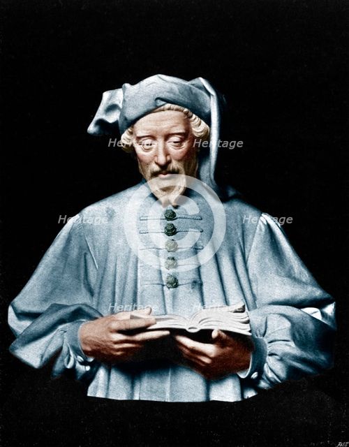 Geoffrey Chaucer, English author, poet, philosopher, bureaucrat, and diplomat, (1903). Artist: George Frampton.