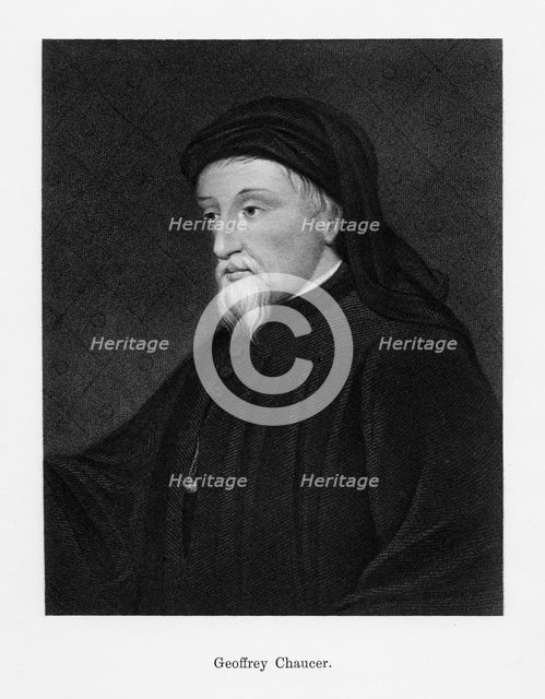 Geoffrey Chaucer, English author, poet, philosopher, bureaucrat, and diplomat, (19th century). Artist: Unknown