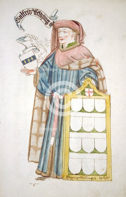 Geoffrey Feldynge, Lord Mayor of London 1452-1453, in aldermanic robes, c1450.                       Artist: Roger Leigh